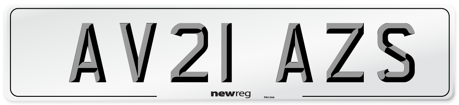 AV21 AZS Number Plate from New Reg